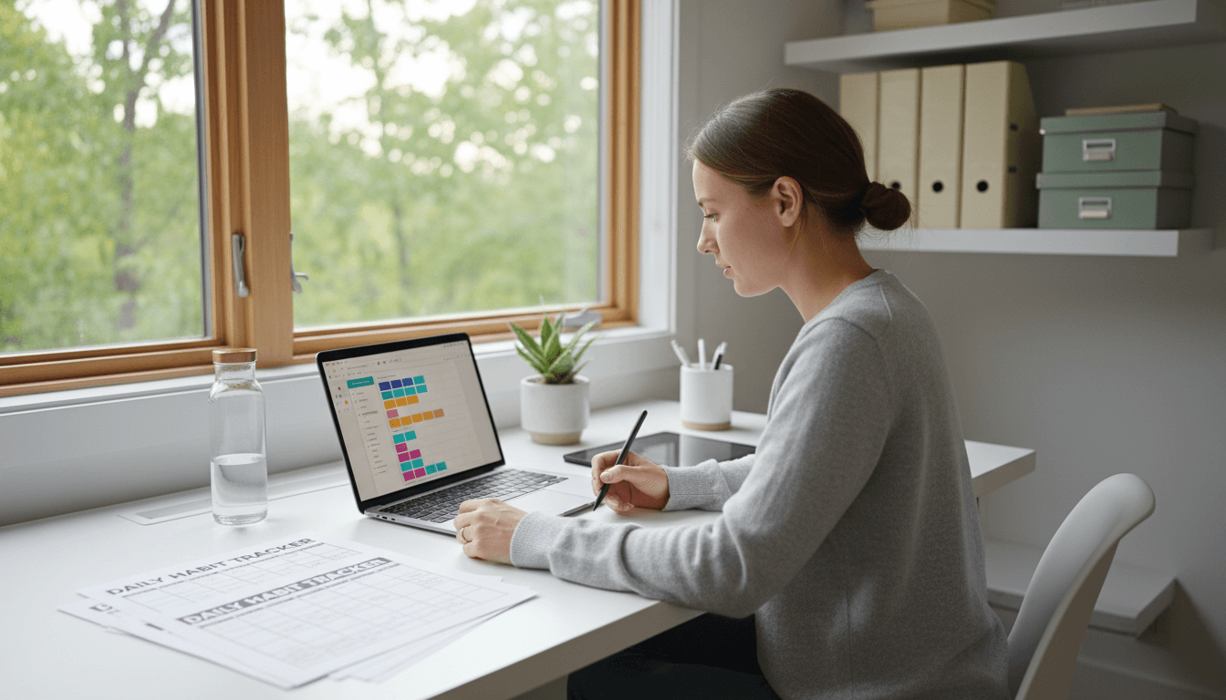 Person working on planning and finances on a laptop